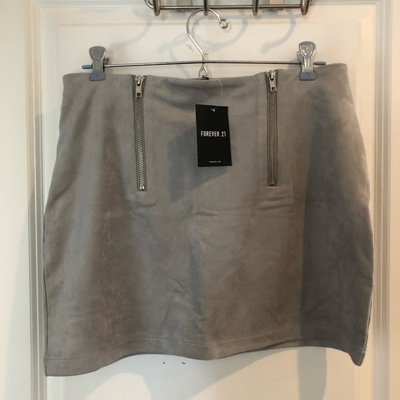 Forever 21 Dresses & Skirts - Forever 21 Gray Suede Mini Skirt